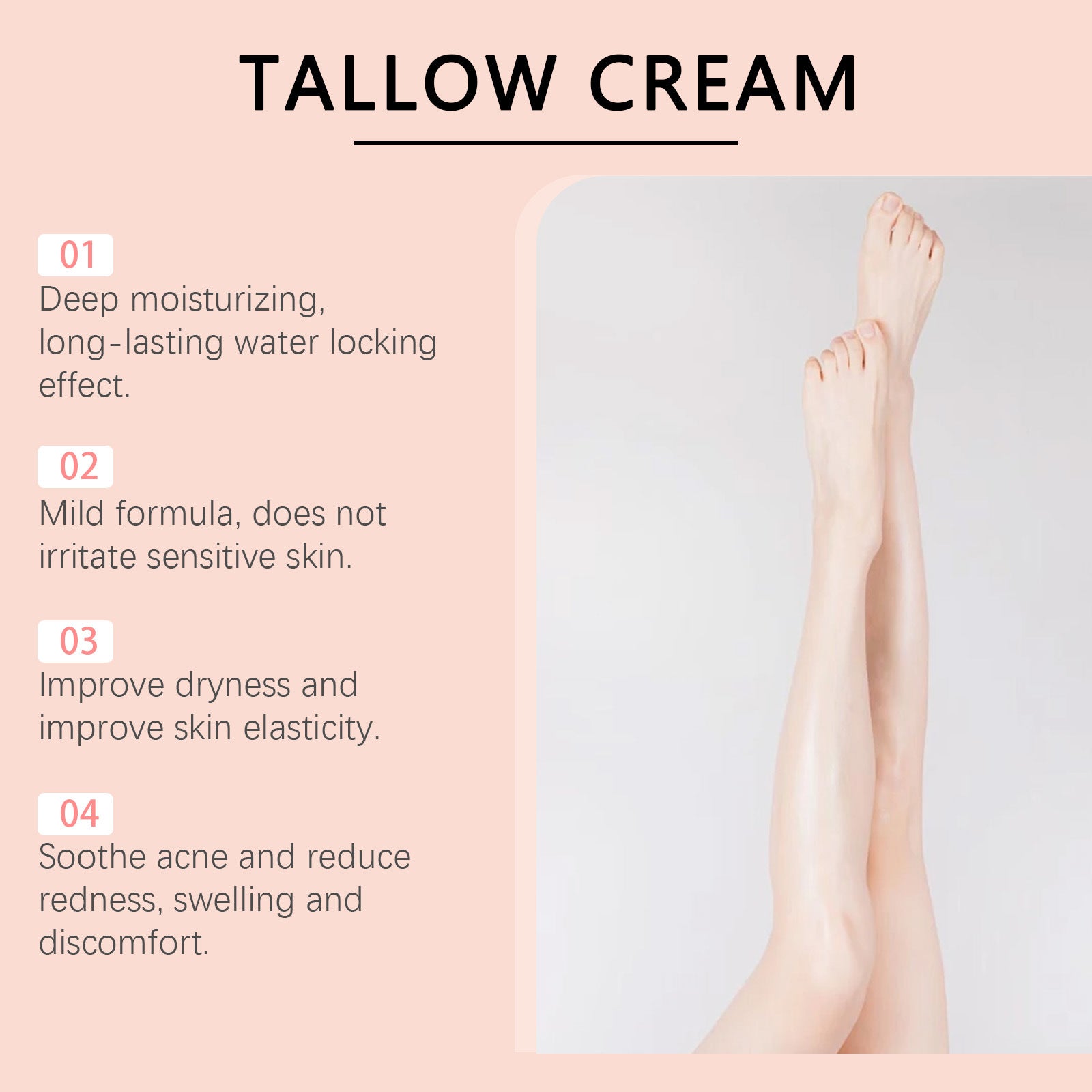 Beef tallow skin moisturizer skin care cream