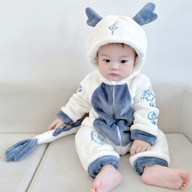 Infant Flannel Romper with Hood