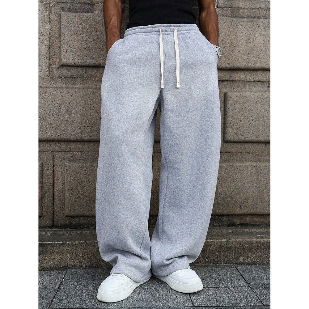 Men Korean Style Drapey Straight Leg Casual Pants