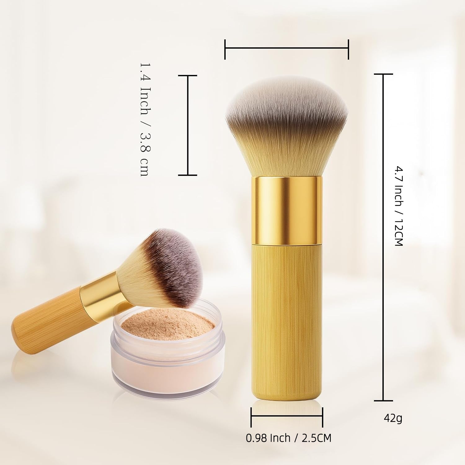 Wood Handle Makeup Powder brush