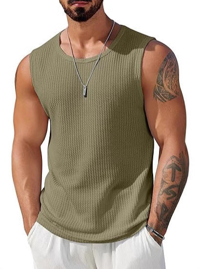 Men Sleeveless Vest Tank Top Breathable Summer Casual