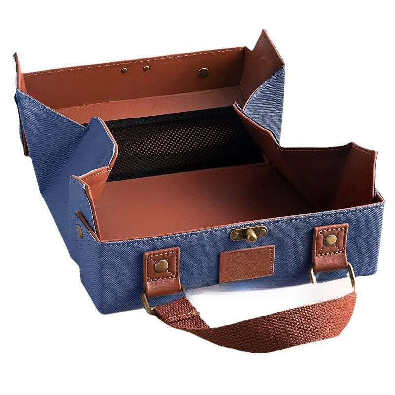 Magnetic Leather Makeup Tote Bag