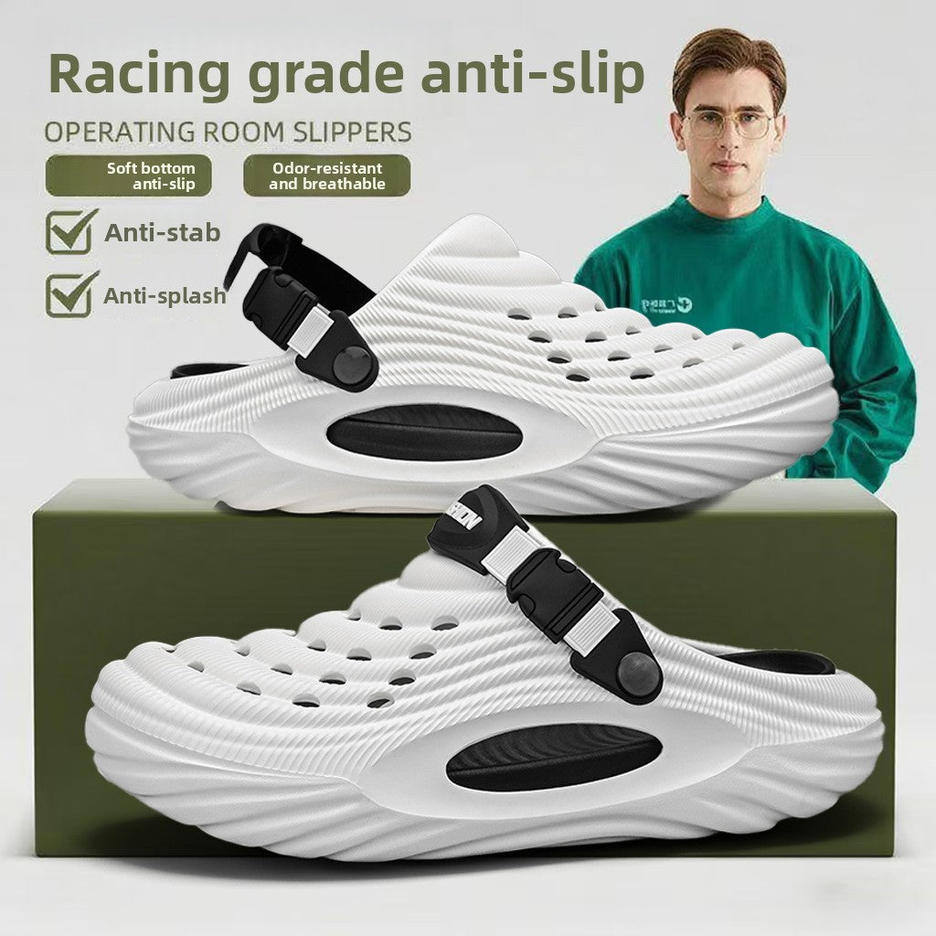 Breathable Perforated Slip-On Sandals for Men