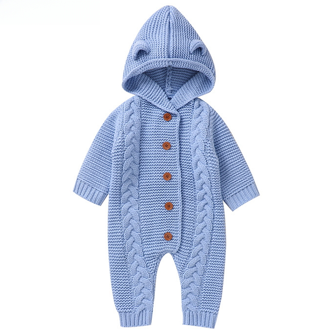 Childrens Knitted Hooded Romper