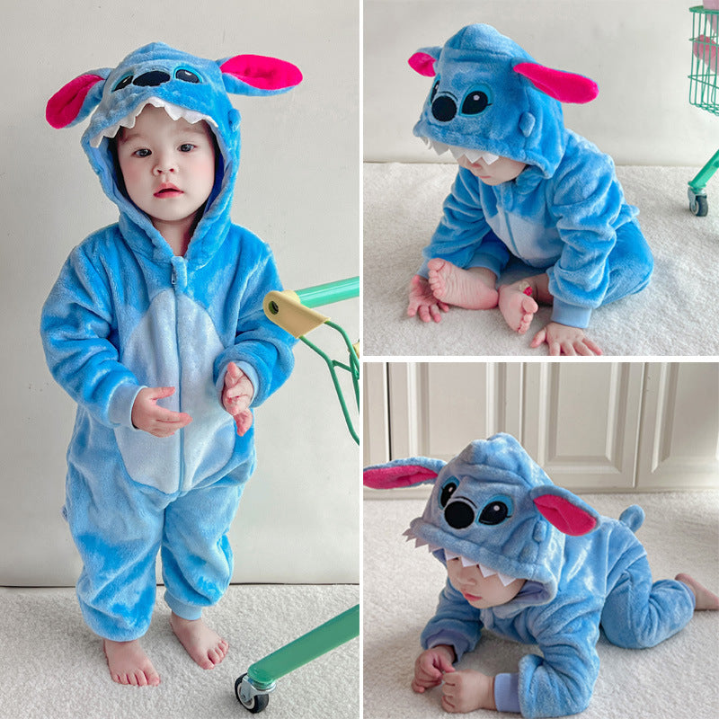 Infant Flannel Romper with Hood
