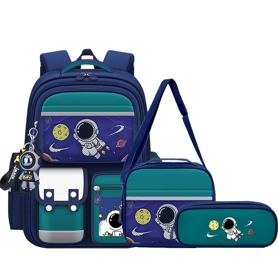 Astronaut Themed School Backpack Set for Boys