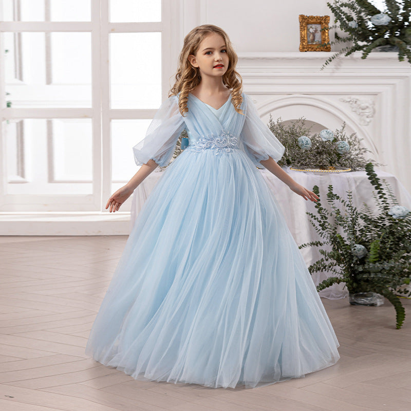 Little Girls Fluffy Princess Dress for Birthday Wedding Party