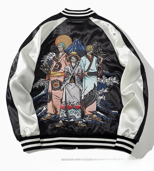 Spring and Autumn Chinese Style Heavy Industry Yokosuka Jacket Coat for Men and Women with Embroidered Nine-Tailed Fox Chinese Style Baseball Jacket Retro Personality