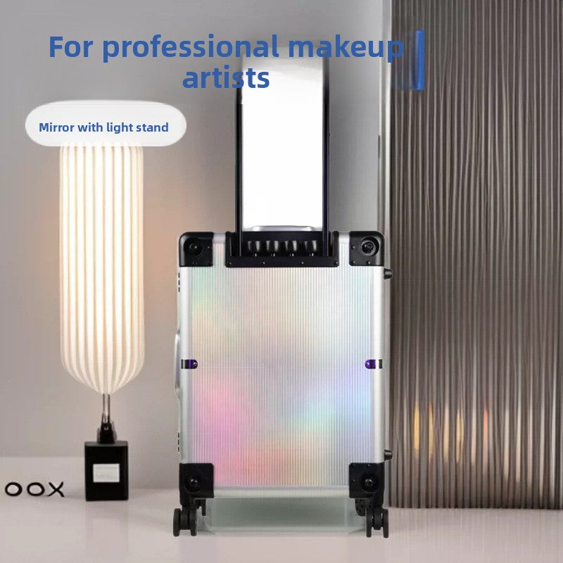 Professional Makeup Artist Case with Lighted Mirror and Wheels