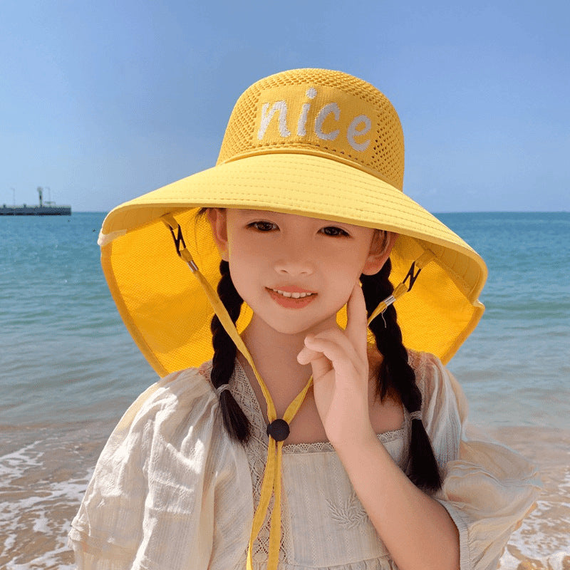 Kids USB Fan Sun Hat with Wide Brim