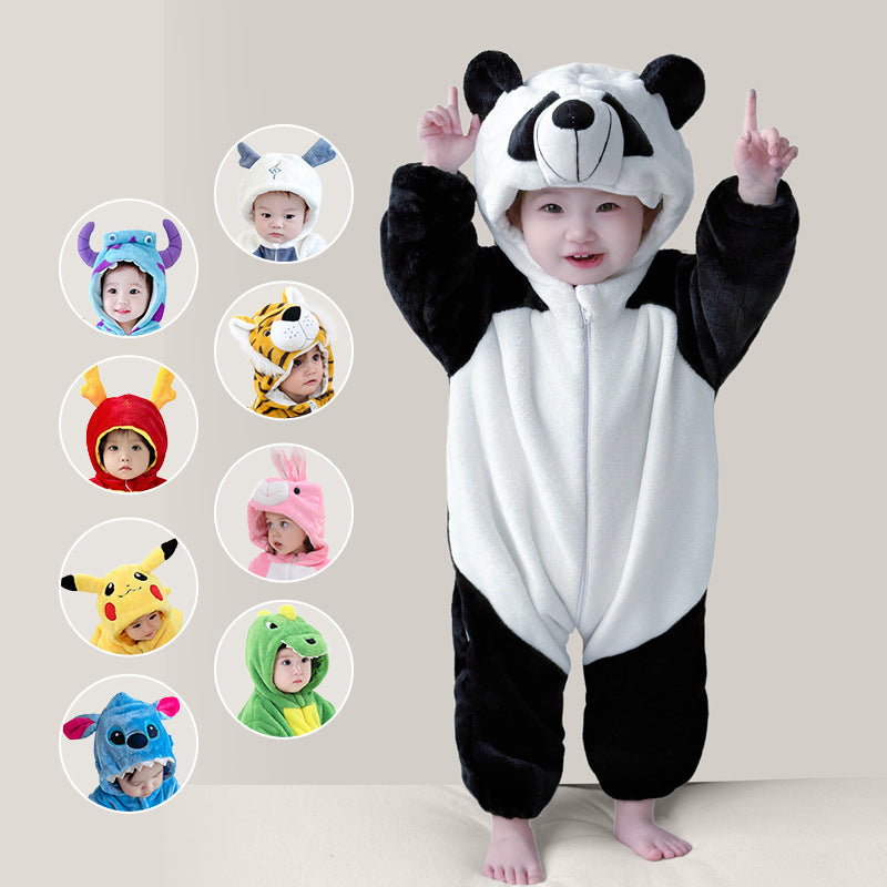 Infant Flannel Romper with Hood